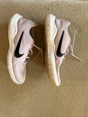 Nike Women’s Athletic Sneakers - Blush Pink with Black Swoosh